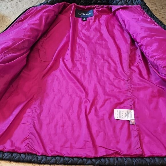 Lands' End Black Quilted Jacket Size M - Picture 9 of 15